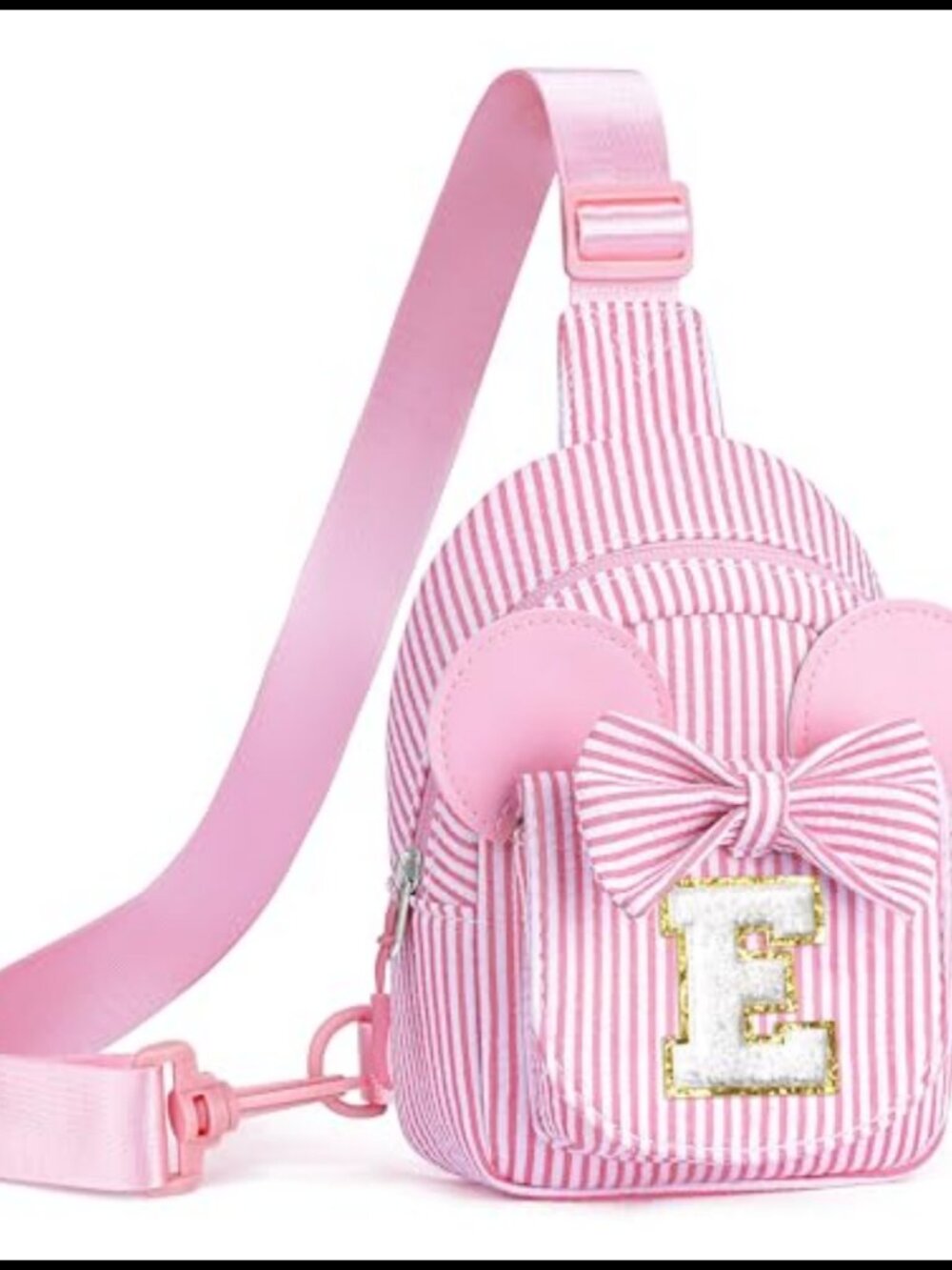 Girls Initial Crossbody Sling Bag Hand-Stitched Letter Cotton Purse Gift